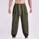 thumbnail image 4 of Pantalones largos para hombre, informales, a la moda, con cintura elástica, lisos, con bolsillos, para exteriores, de poliéster., 4 of 6