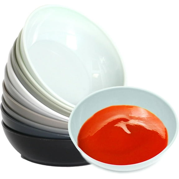 Youngever 9 Pack Plastic Sauce Dishes, Dipping Sauce Bowls, Plastic Dipping Containers (Urban Colors)