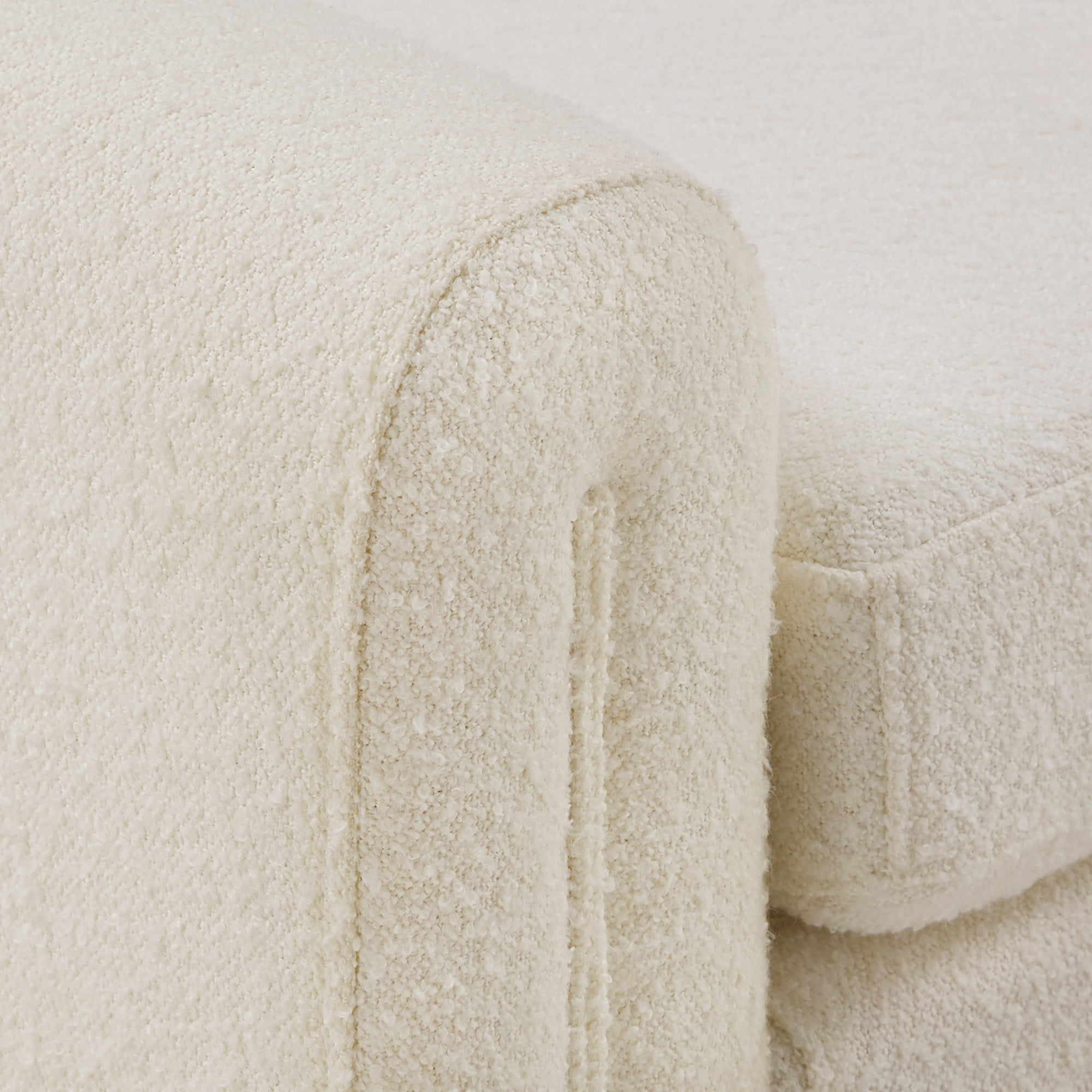 Weston Home Modica Upholstered Ivory White Boucle Bench, Small