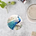 thumbnail image 4 of BaHomeck Drink Coasters Set of 4 with Holder beautiful blue peacock with long feathers and colorful eyes Water Absorbent Ceramic Coasters Tabletop Protection,Suitable for Various Cup ,Home Decor, 4 of 4
