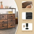 thumbnail image 6 of 6 Drawer Dresser for Bedroom with Shelves, Chests of Drawers, Fabric Vertical Dresser Storage Tower, Brown, 6 of 9