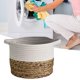 thumbnail image 3 of Cesta de Almacenamiento Tejida con Asas, Cesta de Piso de Ratten, Contenedores de Cesta Decorativos Boho para , Zapatos, Maquillaje, Ropa, Cestas , BLESIY Cestas Redondas Pequeñas Tejidas, 3 of 7