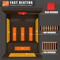 thumbnail image 5 of MEISSALIVVE Full Spectrum Infrared Sauna，2-3 Person Home Sauna，Wooden Canadian Hemlock Indoor Spa Sauna with Resonance Speaker, Panoramic Tempered Glass Door, 5 of 9