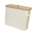 thumbnail image 4 of deevoka Toilet Paper Holder with Bamboo Lid Accessories,Folding Toilet Paper Roll Storage,Toilet Paper Storage Basket for Closet,Dorm beige, 4 of 9