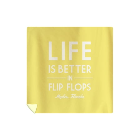Naples, Florida - Life is Better in Flip Flops - Simply Said - Lantern Press Artwork (88x88 Queen Microfiber Duvet