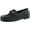 Black Leather, variant on Pliners Jr Boys Leo Designer Slip On Loafers Moccasins
