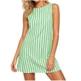 thumbnail image 2 of SOOMLON Mini Dresses for Women Sleeveless Plus Size Sundress Boat Neck Zipper Striped Short Dress Vacation Tank Dress, 2 of 6