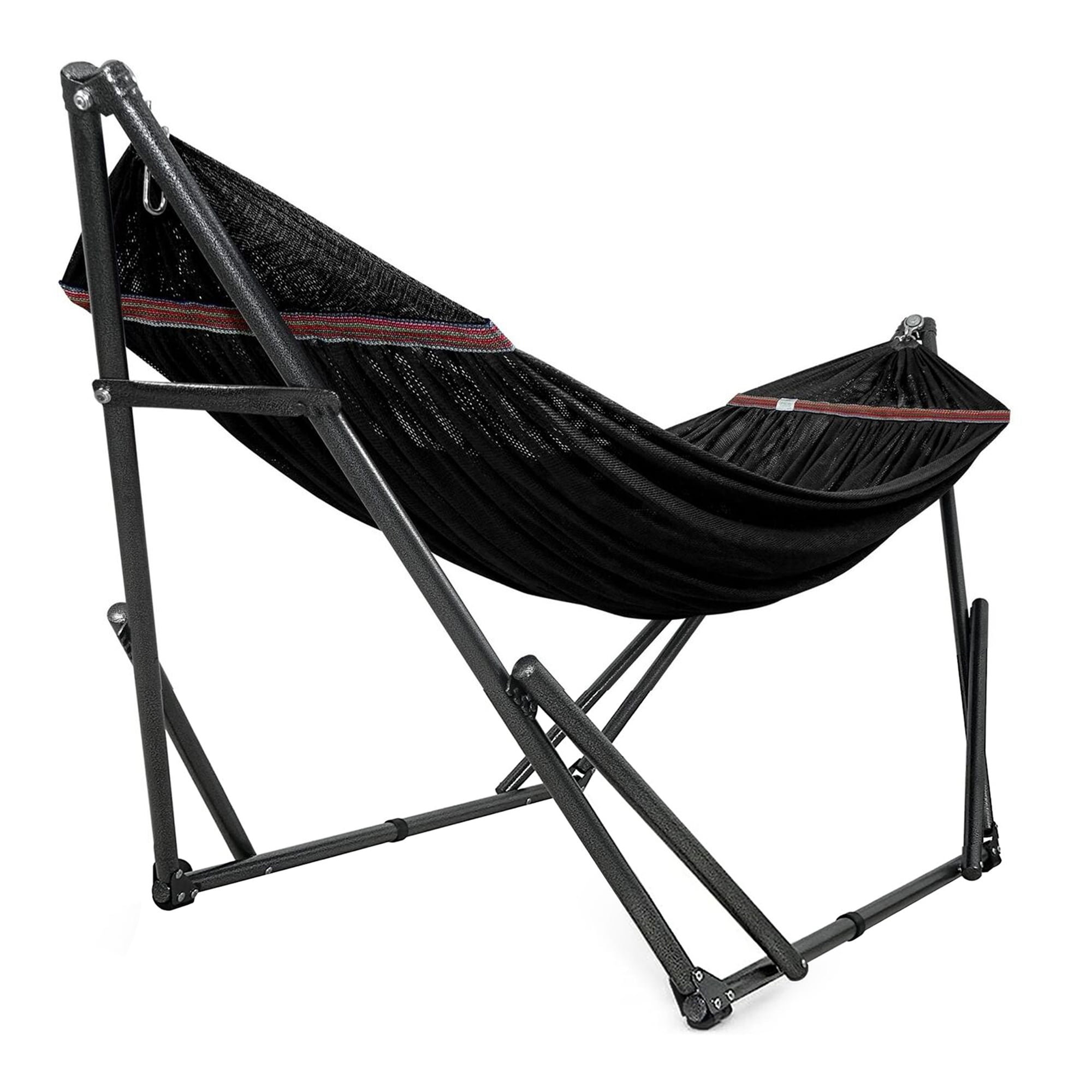 Tranquillo Universal 116" Double Hammock with Adjustable Stand & Bag, Black