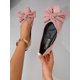 thumbnail image 1 of Elegant Black Flats For Women, Bow Decor Point Toe Faux Suede Ballet Flats, 1 of 4