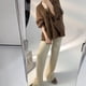thumbnail image 3 of Jumpingount Pantalones largos de cintura alta de estilo informal para mujer, pantalones de pierna ancha para otoño, viajes, senderismo, banquete para Prendas para la parte inferior del cuerpo Blanco Jumpingount AP015849-03, 3 of 6