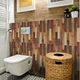 thumbnail image 5 of Peel and Stick Backsplash 20-Sheet Self Adhesive Marble Herringbone Kitchen Backsplash Stick on Tiles Subway Wood Look Backsplash for Kitchen Peel and Stick for Bathroom Kitchen Camper 4"x4", 5 of 9