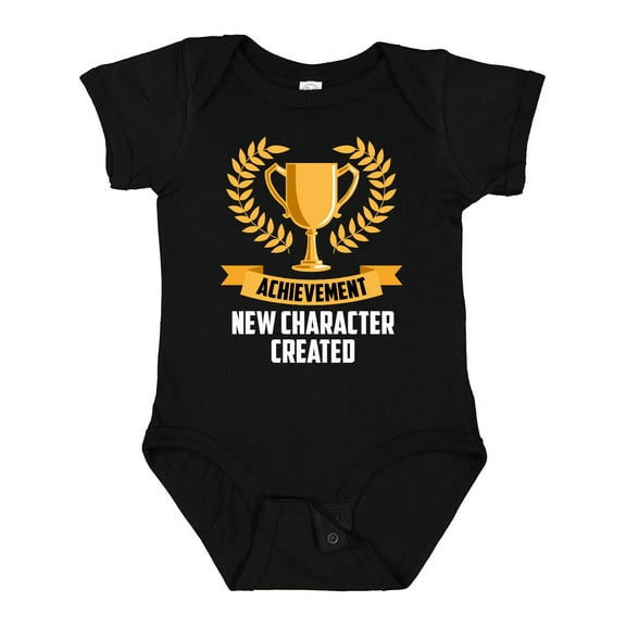 Inktastic Achievement Unlocked New Character Created White Text Boys or Girls Baby Bodysuit