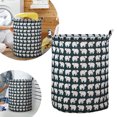 thumbnail image 1 of Patterned Linen Laundry Hamper Large Open Top with Breathable -Blend Fabric for Bedroom or Bathroom Durable Round Cylindrical Design for Clothes with Easy, 1 of 5