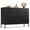 Charcoal Black-11.73"D x 39.37"W x 26.57"H, variant on Dresser For Bedroom With 5 Drawers  Wide Chest Of Fabric Storage Organizer Unit Bins Closet Living Room Hallway Floral Painted