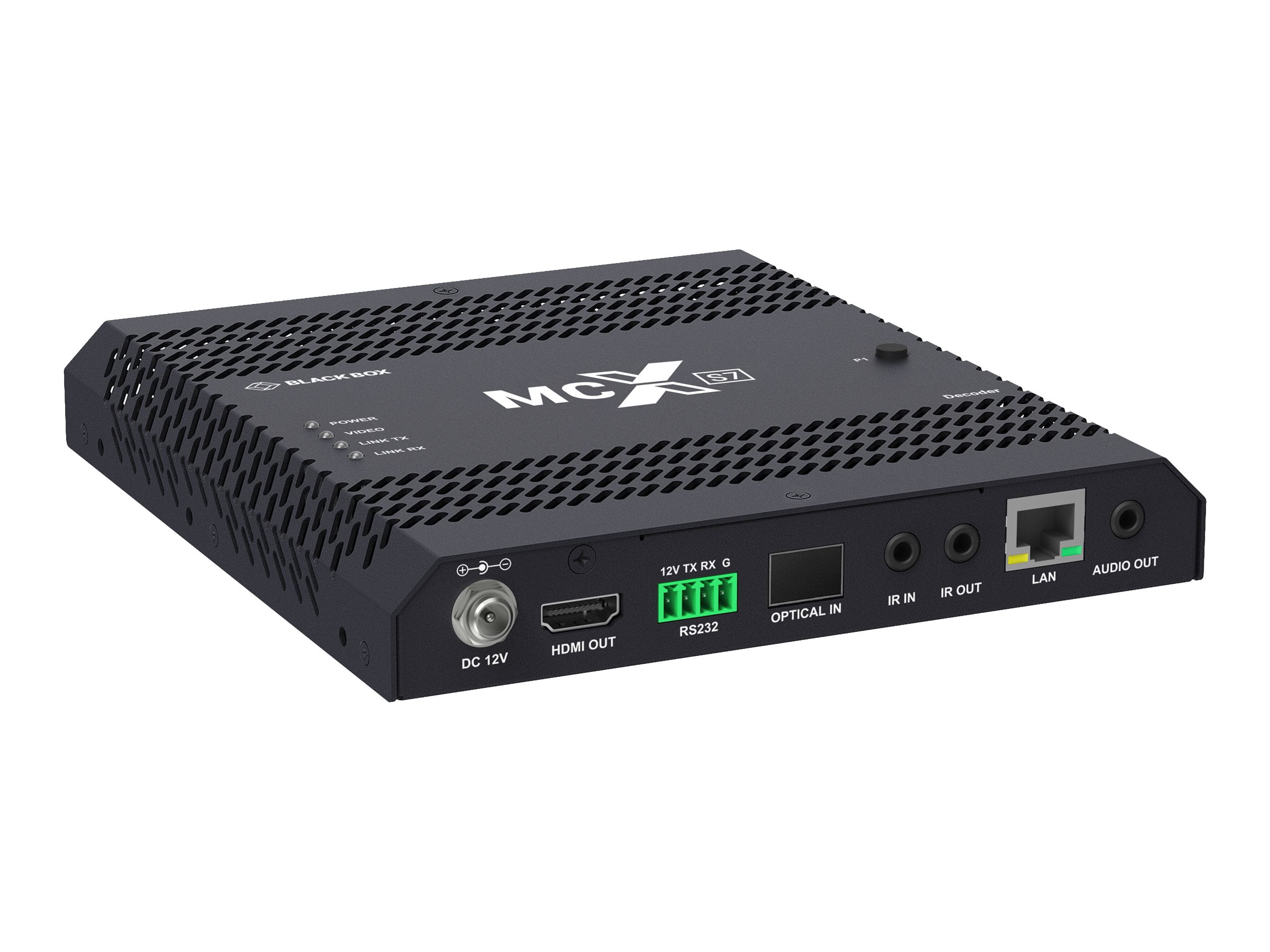 Black Box MCX S7 4K60 Network AV Decoder, HDCP 2.2, HDMI 2.0, 10-GbE Fiber