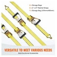 thumbnail image 5 of Ratchet Tie Down Straps 4PK, 10000 lb Capacity, 2x27ft - Heavy Duty Double J Hook for Truck, Trailer, Motorcycle, Moving, Yard Equipment, 5 of 7