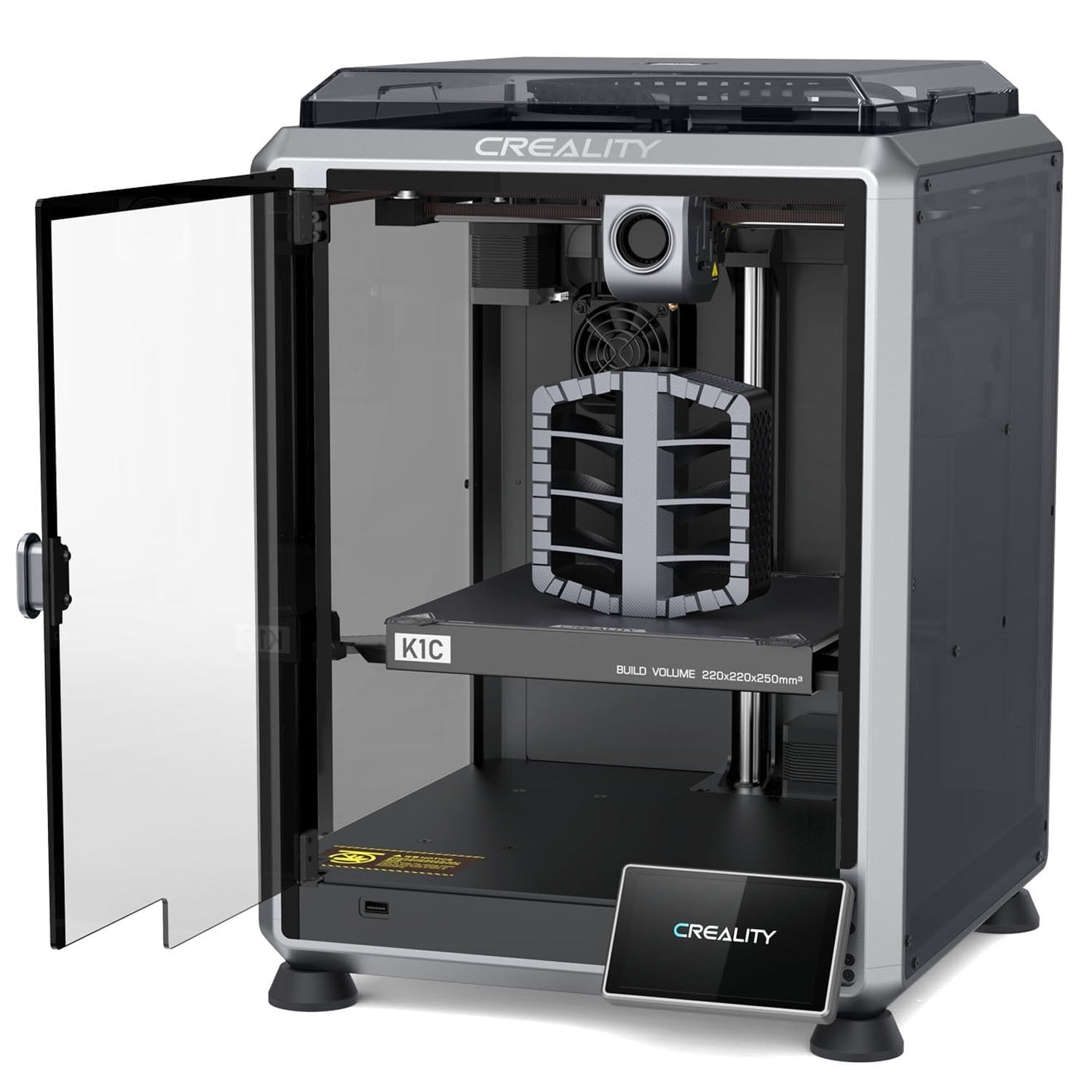 Creality K1C 3D Printer Unlock Multi-color Printing, 600mm/s Fast Printing Speed, AI Smart Camera, Auto Calibration for Leveling, Suitable for Carbon Fiber Printing Size 220*220*250mm