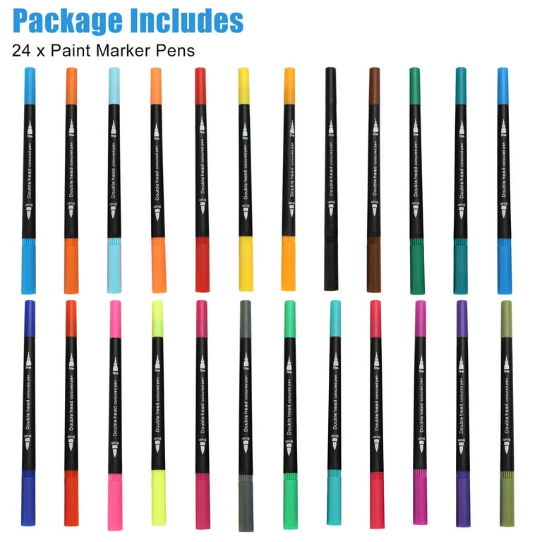  Dual Tip Art Marker Pens, Dobmit 24 Colors Watercolor Brush  Pens Set with Fine Tip & Brush Tip for Adult Calligraphy, Manga, Drawing  Sketching : Arts, Crafts & Sewing