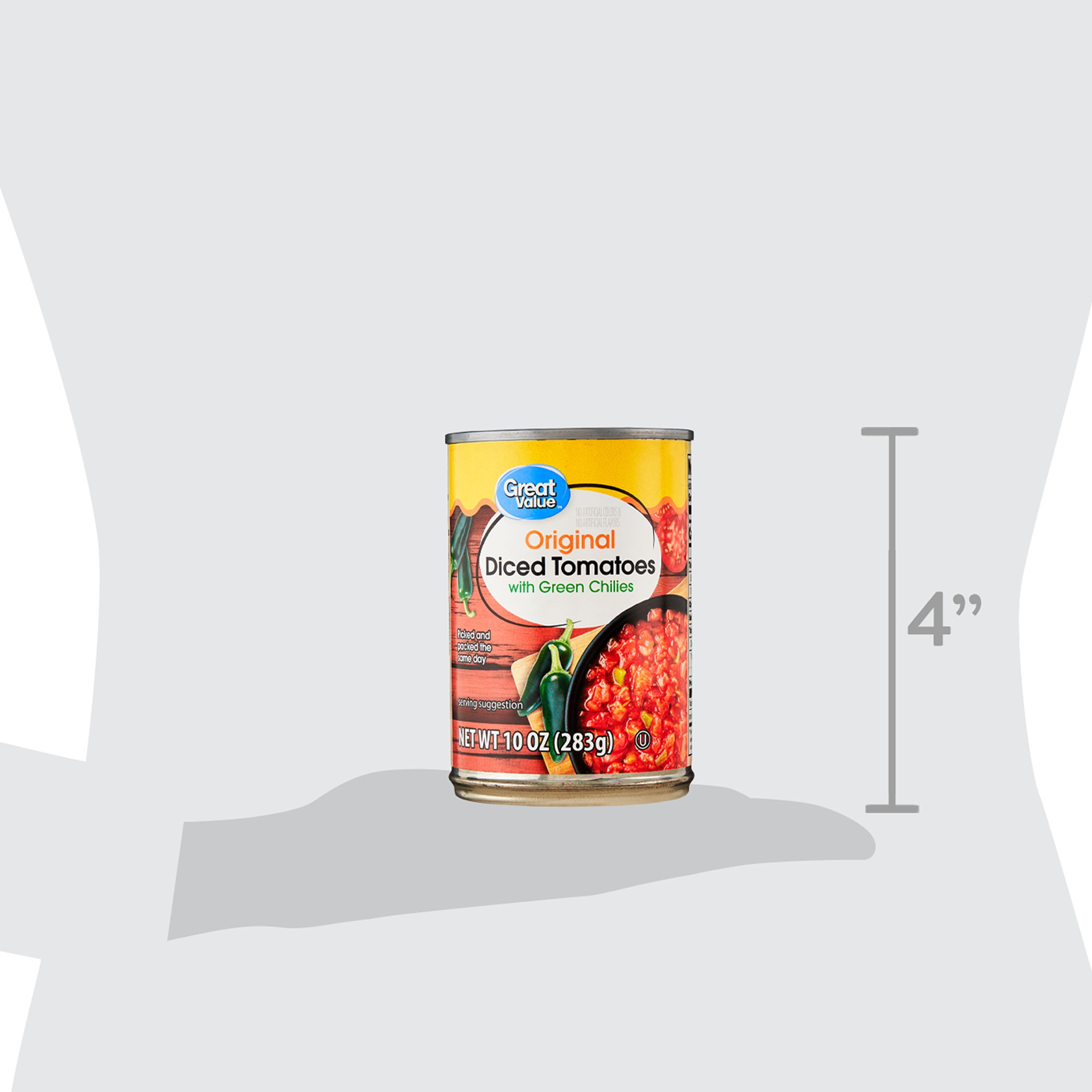 Great Value Original Diced Tomatoes with Green Chilies, 10 oz