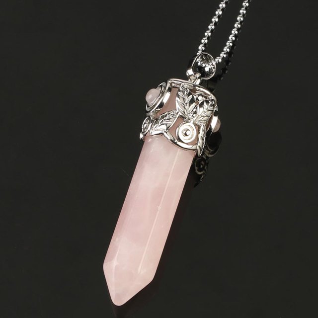 Natural Stones Healing Point Pendants Necklaces Leaf Jewelry