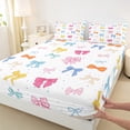 thumbnail image 3 of Manfei Cute Ribbon Bed Sheets Set Queen Size, Kawaii Princess Bowknot Bedding Queen Size, Polka Dots Queen Sheet Sets, Super Cozy Room Decor, 4 Pieces, 3 of 7