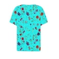 thumbnail image 5 of Giftesty Blouses for Women Dressy Casual Summer Tops for Women Vacation Trendy V Neck Short Sleeve Shirts Casual Loose Spring Vintage Floral Print Comfy Tunic Clothes, 5 of 5