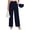 Navy Blue, variant on OHHSHEEN Black Wide Leg Pants for Women with Pockets – High Waist Pull-On Work Pants, Comfy Business Casual Trousers with Elastic Waistband