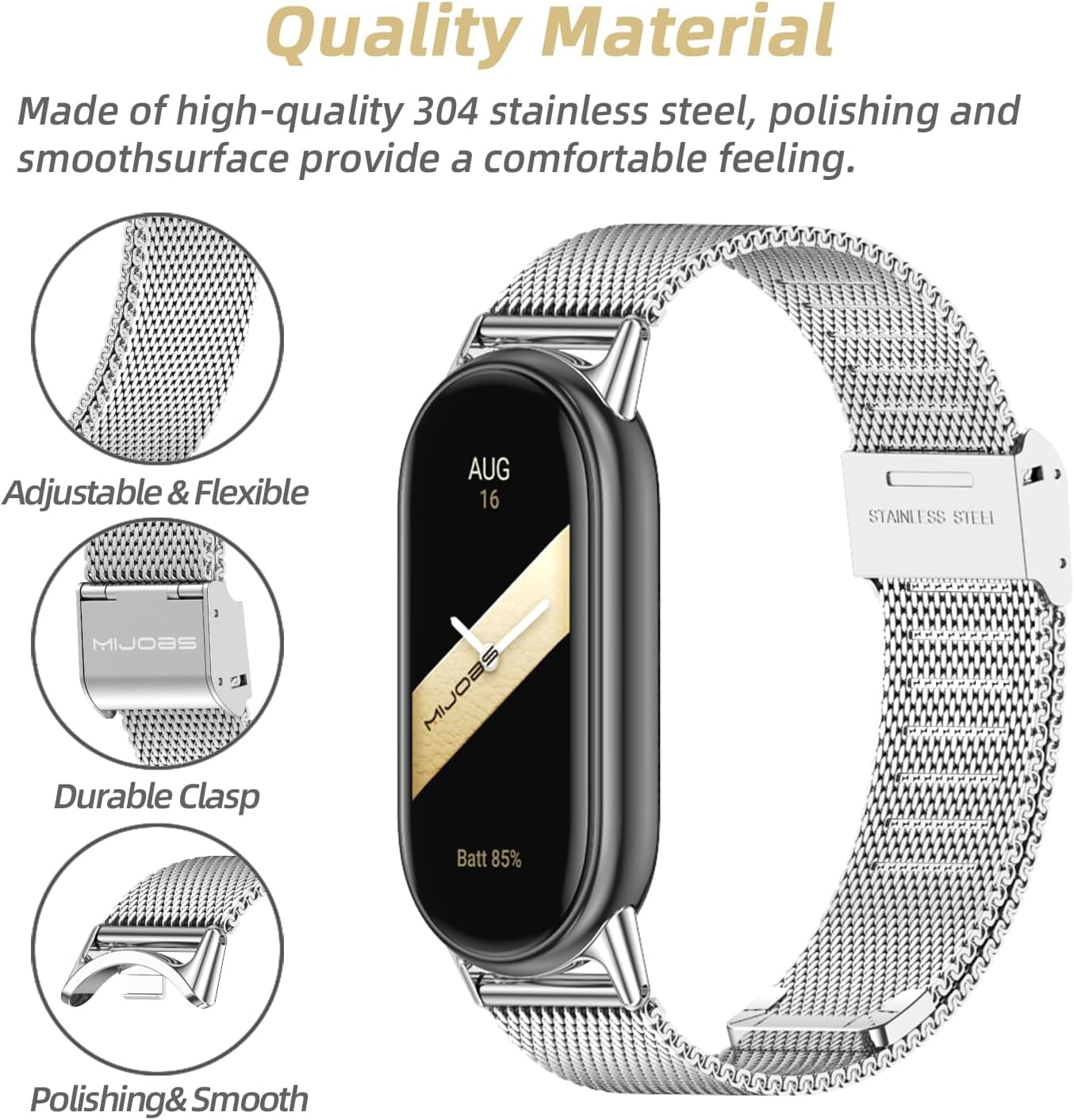 CRKMGS-Strap for Xiaomi Mi Band 10/9/8 Breathable Replacement Strap for Mi Fit Band 9 SmartWatch Straps Wristband Bracelet for Women Men
