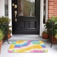 thumbnail image 5 of Crystal Velvet Floor Mat 23.6x15.7in Square Lock Edge Easy Cleaning Using Woven Technique Corrosion Resistant Bottom Drop Plastic Yellow Tie-Dye Background Rainbow Colors_1, 5 of 7