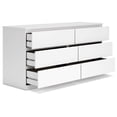 thumbnail image 4 of Signature Design by Ashley Onita Modern 6 Drawer Dresser, White, 4 of 9