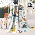 thumbnail image 2 of White Dinosaurs Palms Stars Pattern Blanket,Comfortable Soft Lamb Wool Throw Blanket,All Season,Warm Lightweight Blankets for Sofa Bed Couch Living Room Chair,60"x80", 2 of 4