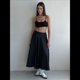 thumbnail image 5 of Faldas para Mujer, Cintura Alta, Elegantes, Midi, de Satén Negro M, 5 of 6