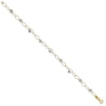 thumbnail image 2 of Real 14kt Two-tone Puff Stars Chain Bracelet; 7.25 inch; for Adults and Teens; for Women and Men, 2 of 3
