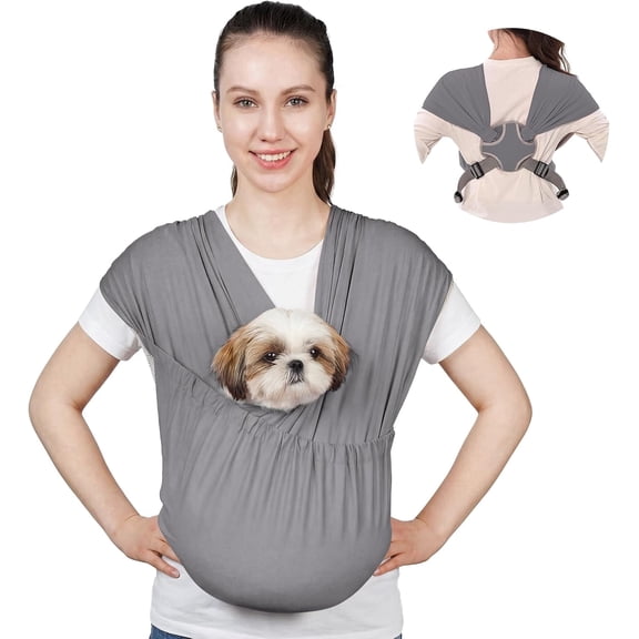 Supet Dog Sling Carrier for Small Pets, Hands-Free Front Carrier, Adjustable Soft Pet Sling for Dogs & Cats