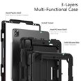 thumbnail image 5 of For iPad Pro 12.9 inch Case (2022/2021/2020/2018), 360 Rotating Shockproof Cover with Stand, Screen Protector, Shoulder Strap, Black, 5 of 7