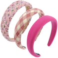 thumbnail image 1 of Paquete de 3 diademas rojas para mujeres y niñas, lindas diademas a cuadros, bandana vintage de los años 70, diadema antideslizante, accesorios para el cabello para niñas, regalos de Navidad y San Val, 1 of 4