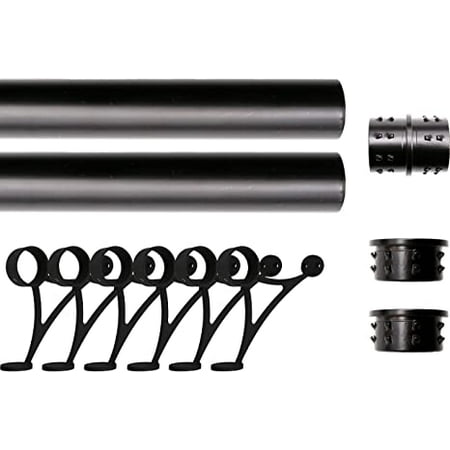 

Solid Bar Mount Foot Rail Kit Matt Black Stainless Steel Tubing w/Internal Connector Combination Foot Rail Brackets Flat End Cap 14 ft = 84 in x 2