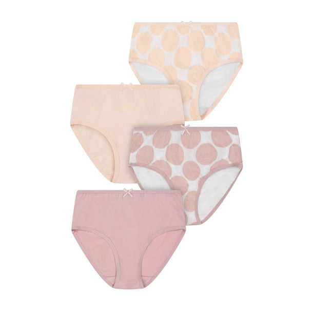 Buyless Fashion Girls Tagless Panties Assorted Prints Soft Cotton Brief  Underwear 4 Pack 