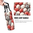 thumbnail image 2 of ALAZA Football Rugby Balls Water Bottle Insulated Flask Stainless Steel Straw Lid 20 oz, 2 of 6