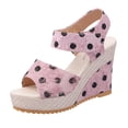 thumbnail image 4 of WILLBEST Sandalias Playa Moda Primavera Y Verano Sandalias De Mujer Suela Gruesa Tacón De Cuña Tacón Alto Boca De Pez Punta Abierta Transpirables Cómodas Lunares Gancho Estilo Casual, 4 of 6