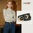 thumbnail image 2 of SUOSDEY Women Leather Belts for Jeans Dress Pants Black Ladies Skinny Belt, 2 of 8