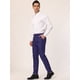 thumbnail image 4 of Pantalones de vestir a rayas para hombre, ajustados, con parte delantera plana, para baile de graduación Azul marino 34 Unique Bargains Pantalones, 4 of 6