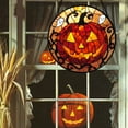 thumbnail image 3 of Stained Glass Window Hanging - Halloween Decoration Pumpkin Suncatcher for Door, 3 of 6