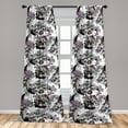 thumbnail image 2 of Floral Window Curtains, Magnolia Flowers Blooming Dotted and Achromatic Colored Leaves Print, Lightweight Decor 2-Panel Set with Rod Pocket, Pair of - 28"x84", Grey Brown and Pale Purple, by Ambesonne, 2 of 3