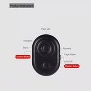 Wireless Bluetooth Selfie Remote Shutter Controller Button for Phone Cameras with Multi-Function Control for Videos, Apps, and Games