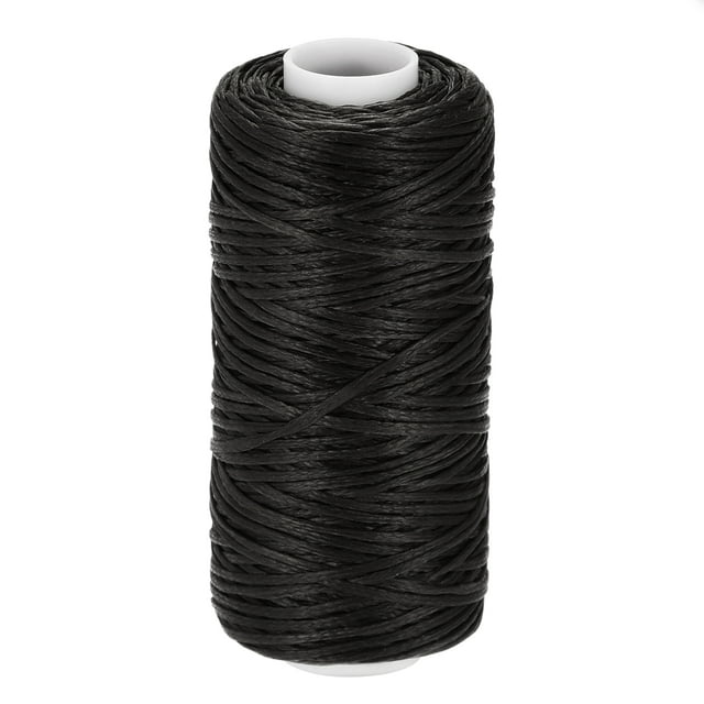 Unique Bargains Smoky Black Polyester Waxed Thread, 55 Yards