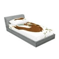 thumbnail image 2 of Ambesonne Sloth Fitted Sheet & Pillow Sham Set, Cheerful Animal on Tree, Twin, Brown Khaki Grey, 2 of 2