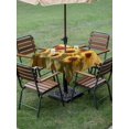 thumbnail image 5 of Square Outdoor Tablecloth with Umbrella Hole Summer Sunflowers Outside Table Cloth Waterproof Patio Table Cover Country Oil Painting Red Yellow Floral Zipper Tablecloths for Picnic Camping 54x54 Inch, 5 of 8