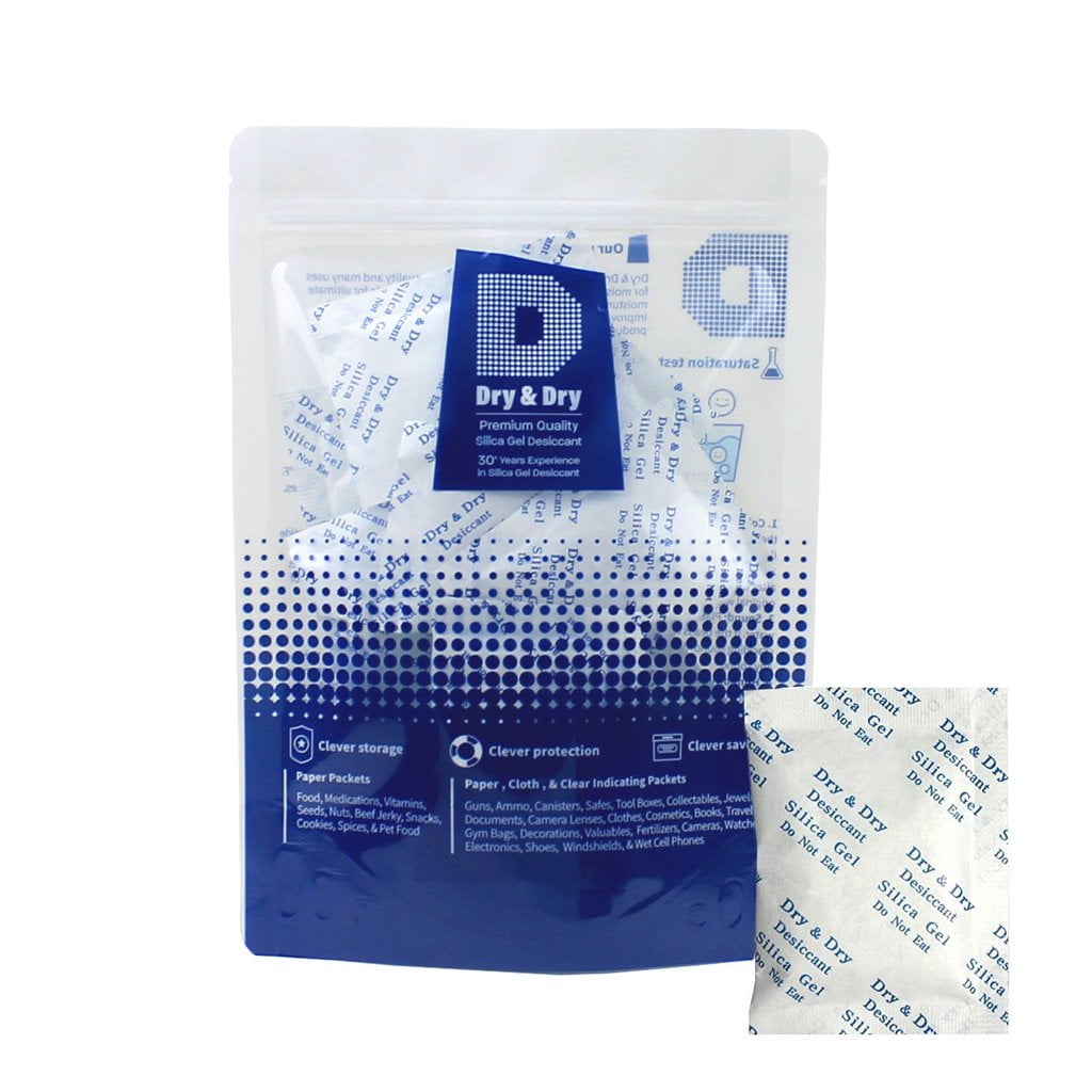 10 Gram [60 Packs] "Dry & Dry" Premium Silica Gel Packets Desiccant