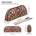thumbnail image 2 of Leather Semi-Circular Storage Bag 7.5×2.6×1.4in Single Pocket Design Semi-Circular Shape Can Be Used As A Storage Pen Makeup Bag Tan Houndstooth Vintage Texture Hand-Drawn Sketch_1, 2 of 7